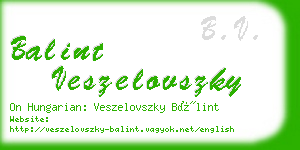 balint veszelovszky business card